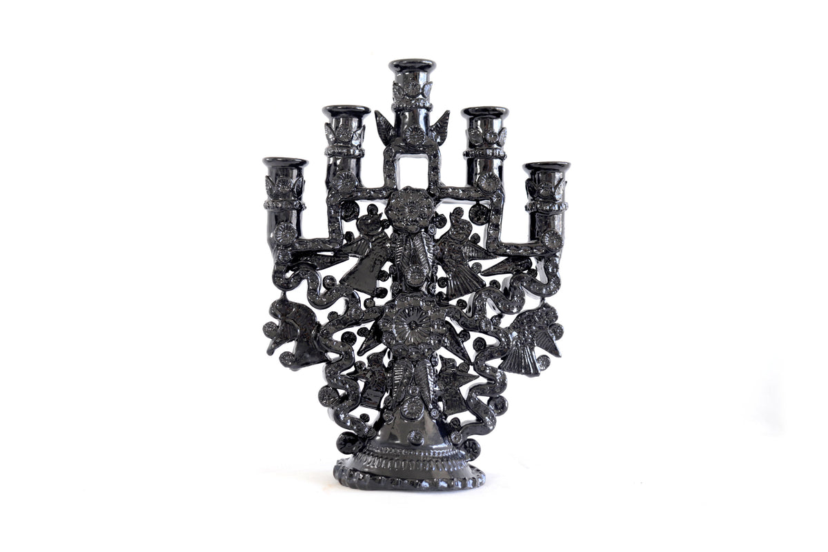 Candelero de 5 velas negro - 26 cm. 10.2 in