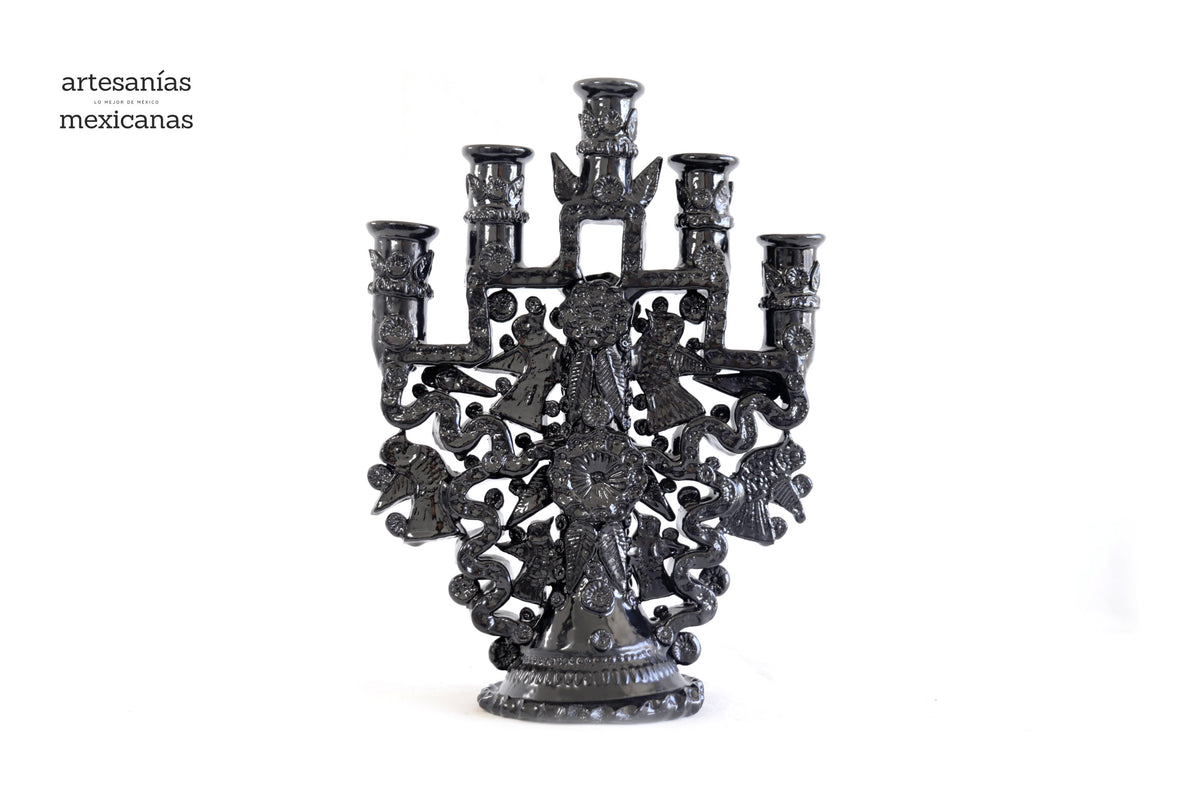 Candelero de 5 velas negro - 26 cm. 10.2 in