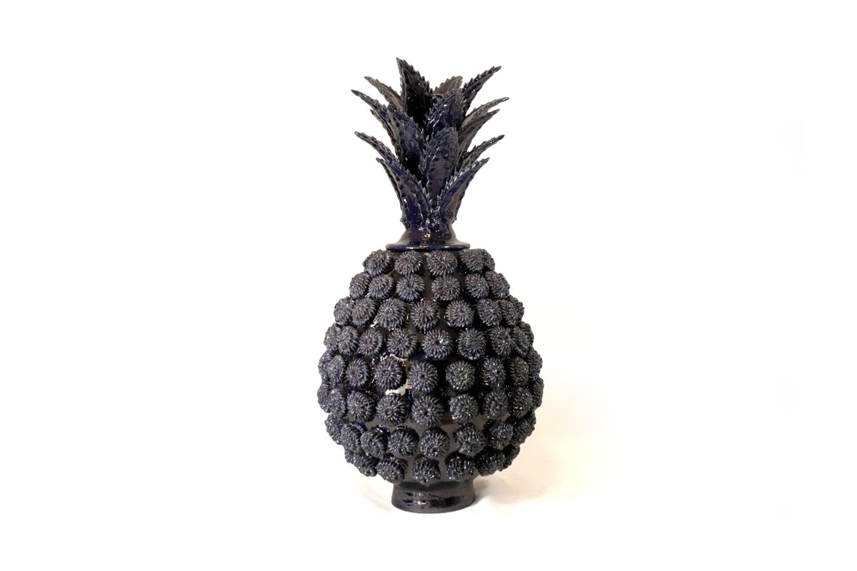 Piña michoacana de barro - Rosales azules - 69 cm. 27.7 in.