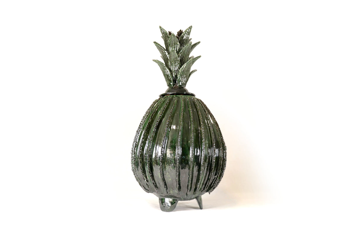 Piña michoacana de barro - 65 cm. 26 in. - Biznaga verde